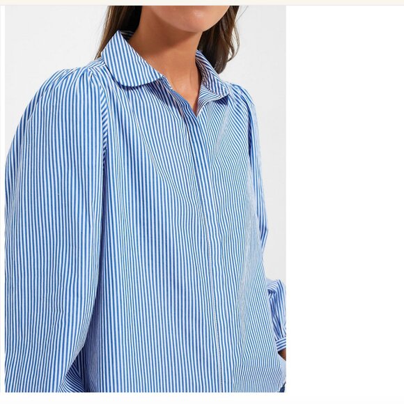 Pomander Place Indigo Stripe Button Down - Picture 3 of 11